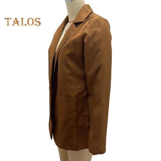 Casaco de terno feminino lapela manga comprida frente aberta jaqueta de terno cor sólida estilo urbano primavera outono negócios outerwear