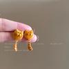 Caramel Bread Party Set Small Stud Earrings Female Maillard Cartoon Children'S Fun Cat Personality Earrings