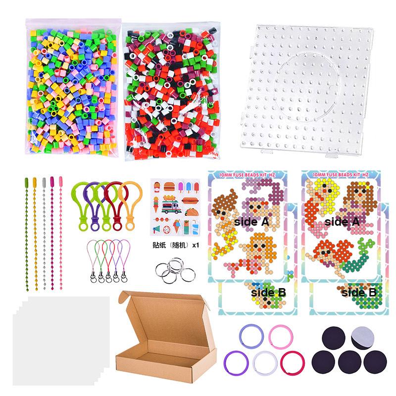 1000 Stück 10mm Bügelperlen Set Groß 1cm Perlen DIY Bastel Puzzle Spielzeug für Kinder Kreatives Geschenk
