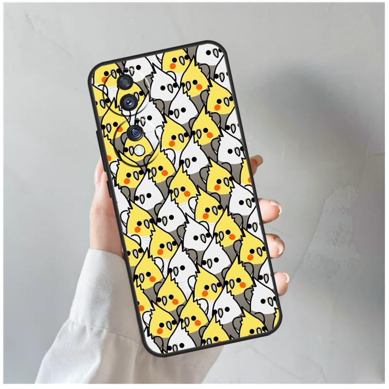 Cartoon Cockatiel Collage For Honor Magic 5 6 7 8 Pro Case For Honor 200 400 Lite 50 70 90 X8c X8b X9a X9b X9c X9d Win