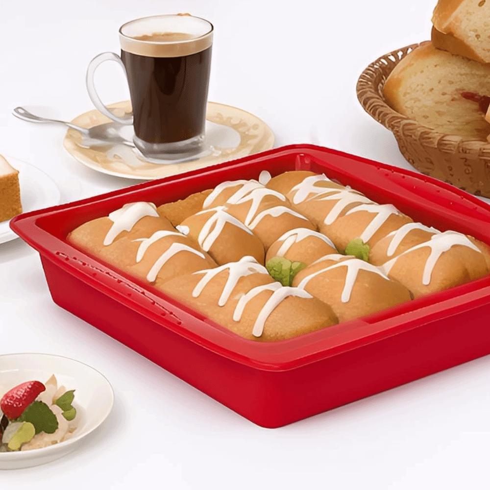 2PCS Heat Resistant Silicone Square Brownie Pan Flexible Dessert Baking Mold  Lasagna