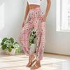 Women's Pocket Drawstring Trousers High Waist Yoga Bohemian Printed Casual Pants