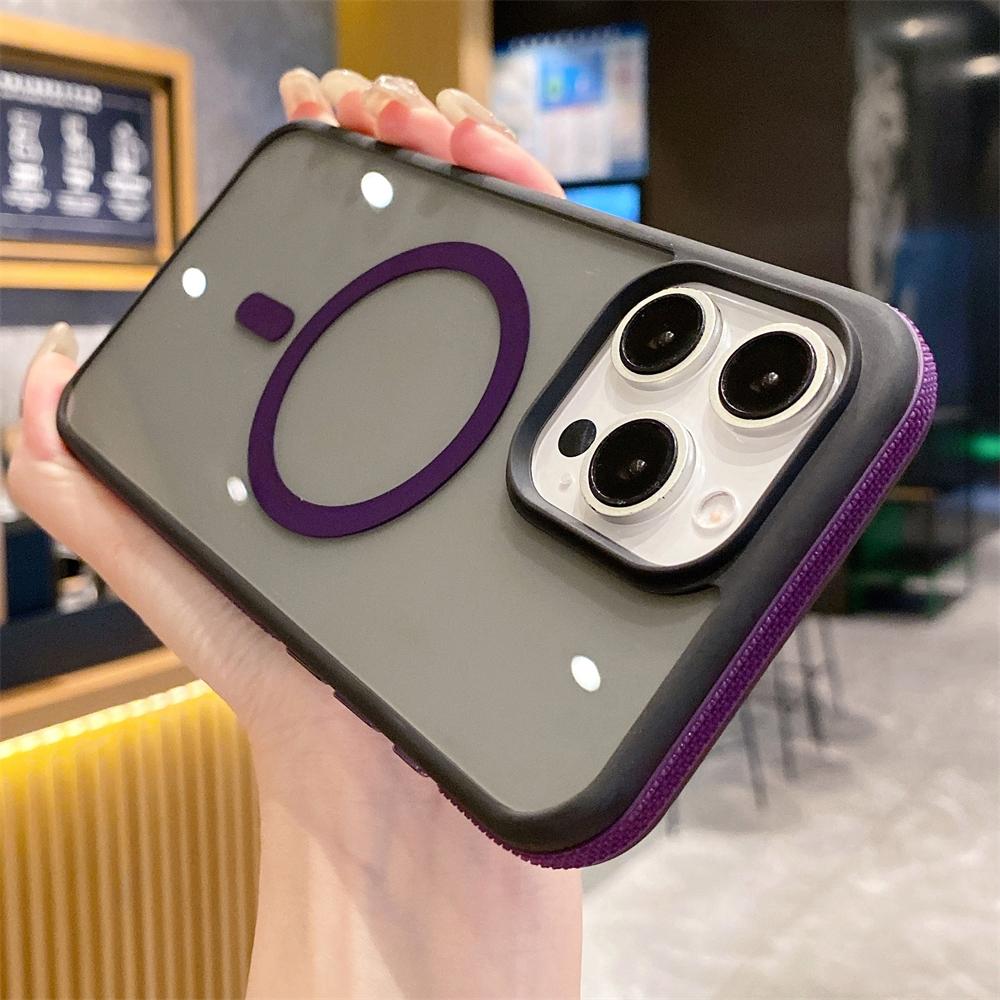 

Магнитный акриловый прозрачный противоударный чехол для iPhone 16 15 Pro Max 13 12 11 14 Plus X XS XR контрастный цветной защитный чехол For iPhone 15 Pro