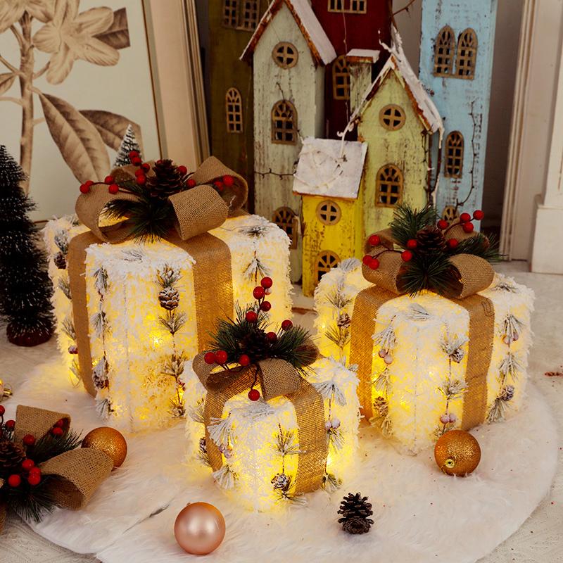 3 Pieces of Christmas Gift Boxes, Holiday Party Window Decorations, Christmas Tree Decorations, Christmas Gift Boxes, Gift Packs