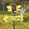 Welcome Sign Yard Stake Fun Animal Designs Garden Stake Cute Bunny Frog Welcome Sign with Stake for Outdoor Front Yard Lawn