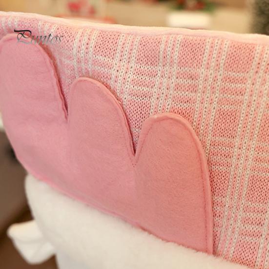 Christmas Chair Cover Santa Snowman Reindeer Chair Back Cover Pink Sequined Chair Slipcover for Dining Room Kitchen Hotel Party Decor
