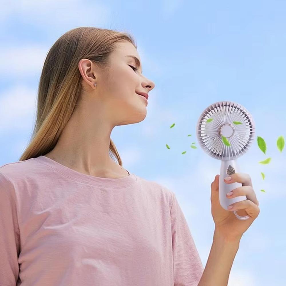 with Colorful Light Mini Handheld Fan Portable Small Electric Fan Cooling Fan  Home Decor
