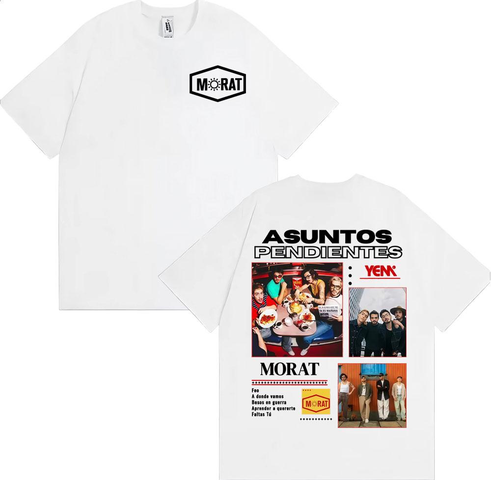 Morat Band Asuntos Pendientes 2025 Tour Tshirt Y2K Mens  Womens Hip Hop Punk Rock Short Sleeve Cotton Breathable Tshirt