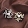 Creative Pearl Butterfly Zircon Brooch, Women's Anti-exposure Scarf Buckle, Fixed Clothes Metal Pin Accessories