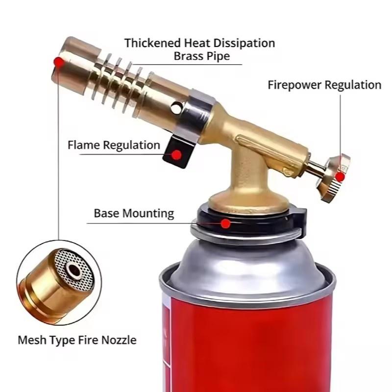 Portable Welding Torch Gas Burner High-temperature Brass Copper Gas Cutting Torch Brazing Propane Weld Pipeline Flame Gun
