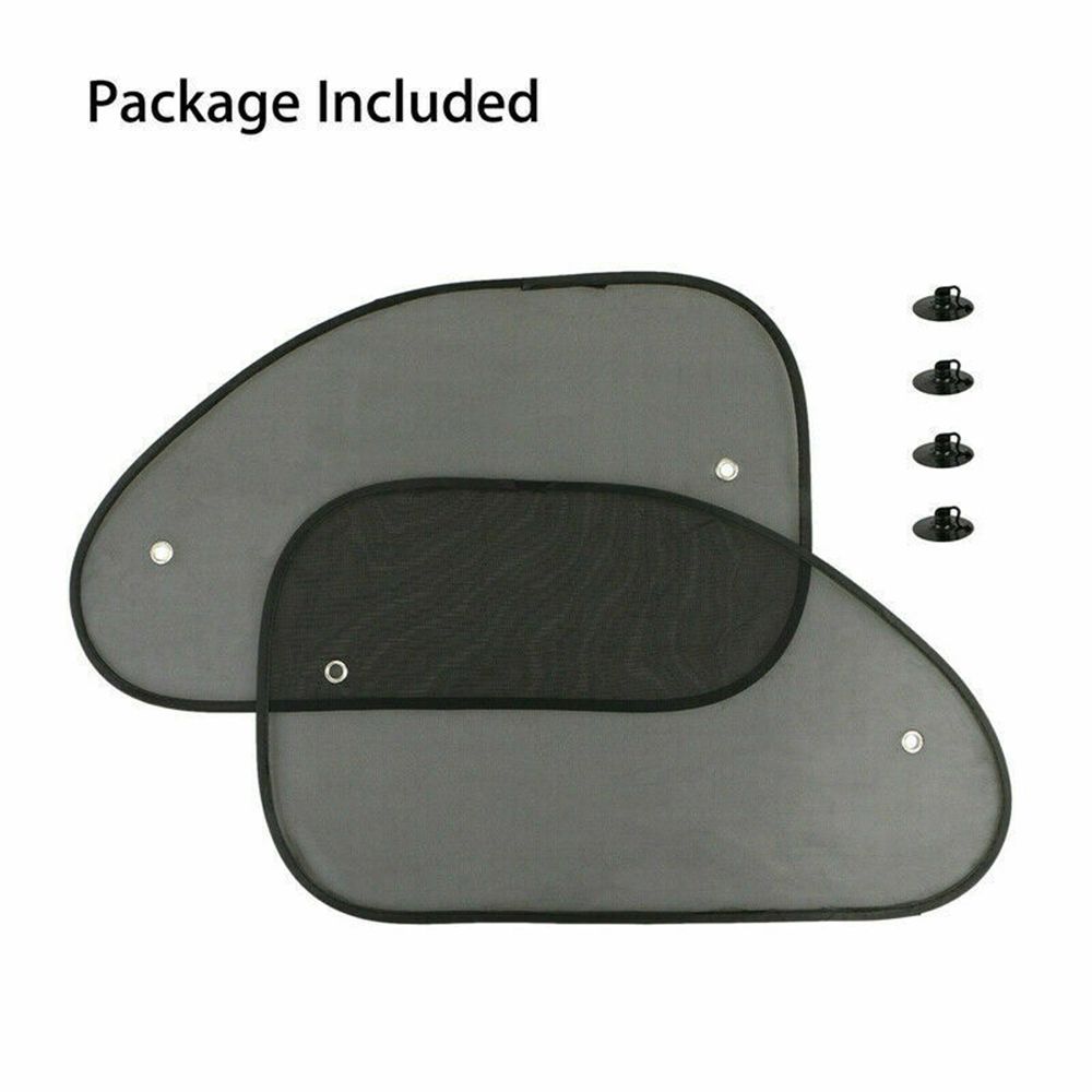 2Pcs Durable Reflector Car Sun Shades for Front Rear Window Shield Screen Sunshades Cover UV Protection Windscreen Mesh Visor