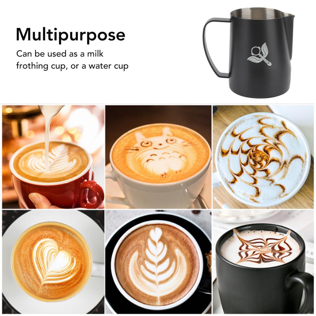 Frothing Cup Prevent Spilling 304 Stainless Steel Milk Frothing Pitcher with Handle for Coffee Making 600ml