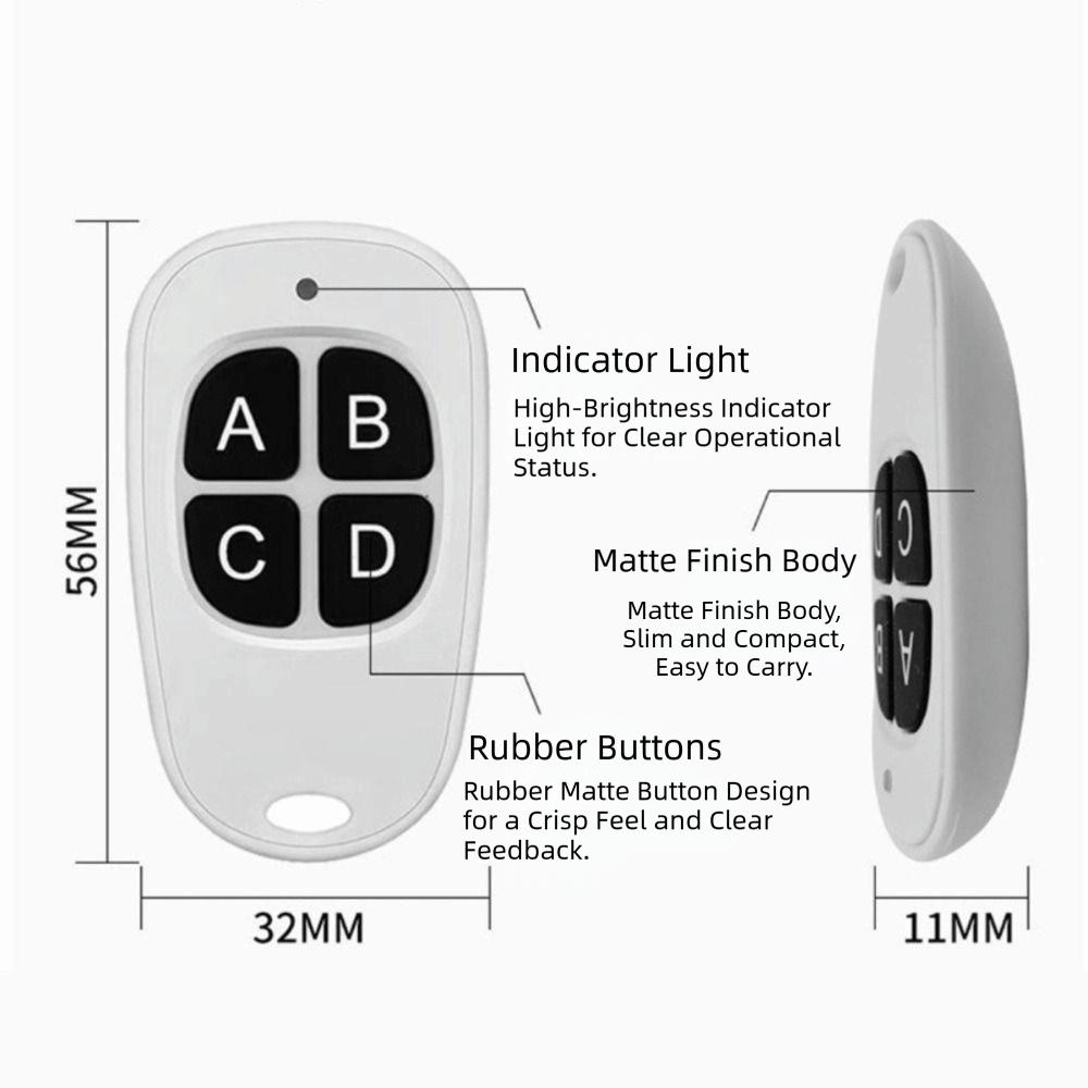 433Mhz Frequency RF Wireless Remote Control Learning Code 1 2 3 4Buttons Learning Code Transmitter Fixed Learning Code