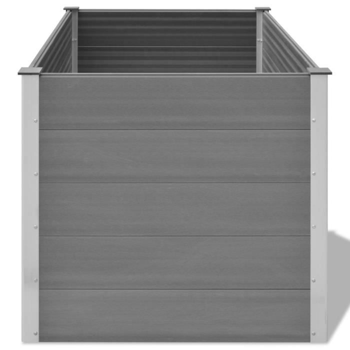 Jardinière - WPC - 150 x 100 x 91 cm - Gris - Durable - Résistante aux intempéries