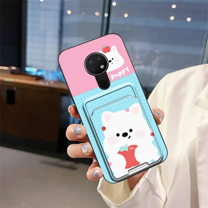 Card Sleeve Silicone Phone Case For Nokia 6.2/7.2 Full Wrap Anti-dust Soft Case Cute Back Cover Durable Anti-knock Cover
