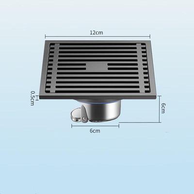 CHENDU Gunmetal Square Shower Floor Drain with Bamboo Grate