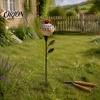 Rustic Floral Nectar Feeder Hummingbird Garden Stake, Vintage Resin Flower Decorative Feeder, Wild Style Bird for Yard Backyard Hummingbirds