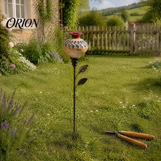 Rustic Floral Nectar Feeder Hummingbird Garden Stake, Vintage Resin Flower Decorative Feeder, Wild Style Bird for Yard Backyard Hummingbirds