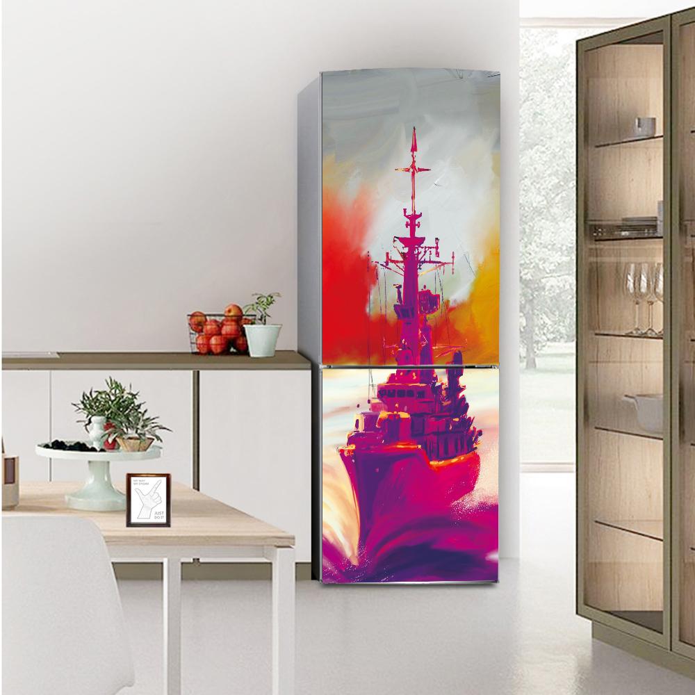 DIY Nature Landscape Fridge Wallpaper Vinyl Sticker 3D Forest Flower Refrigerator Decal Self-adhesive Kitchen Home Renovation Mural Poster Art Film