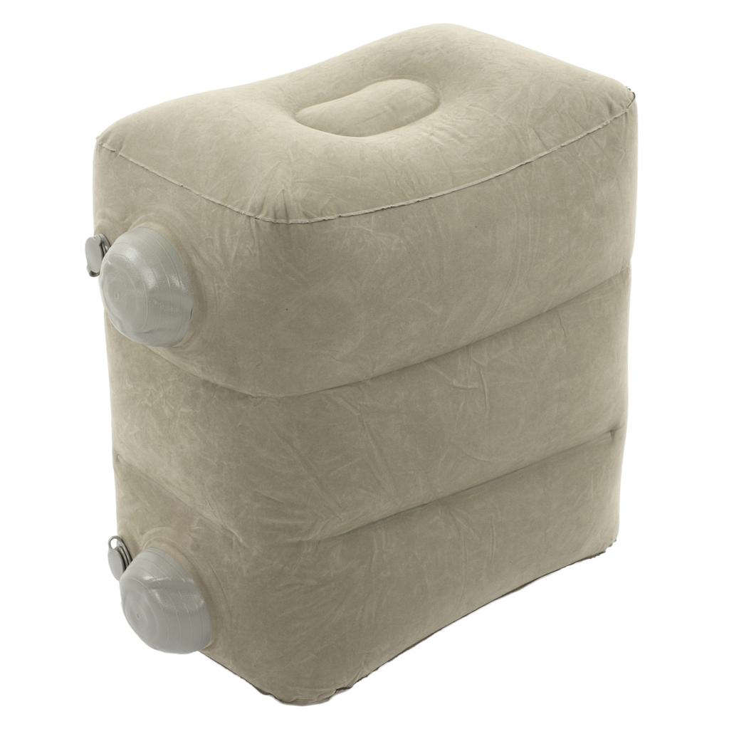 Inflatable Foot Rest Promote Blood Circulation Relieve Fatigue PVC Flocking Inflatable Footrest Cushion for Travel Dark
