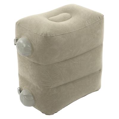 Inflatable Foot Rest Promote Blood Circulation Relieve Fatigue PVC Flocking Inflatable Footrest Cushion for Travel Dark