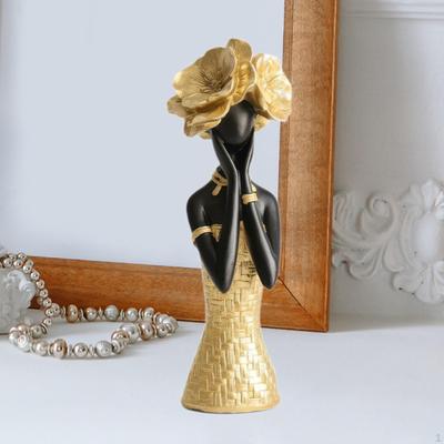 African Women Statue Desktop Decoration Collectible Elegant Gift Sculpture Resin Figurine for Home