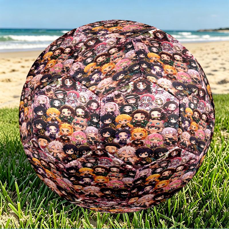 Demon Slayer Print Size 5 Soccer Ball, PU Wear Resistant Football for Match Training and Daily Practice, Birthday Gift for Soccer Fans