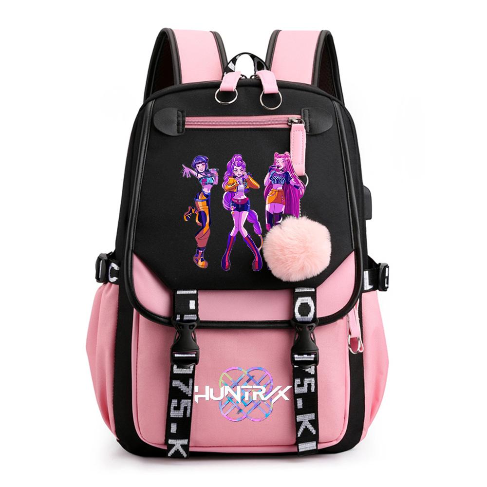 Anime Niedlicher Cartoon K-Pop Bedruckter Rucksack Schultasche für Teenager Schüler Mädchen Junge Bücherrucksack Große Kapazität Wasserdicht Reisetasche Kindergeschenk Rucksack