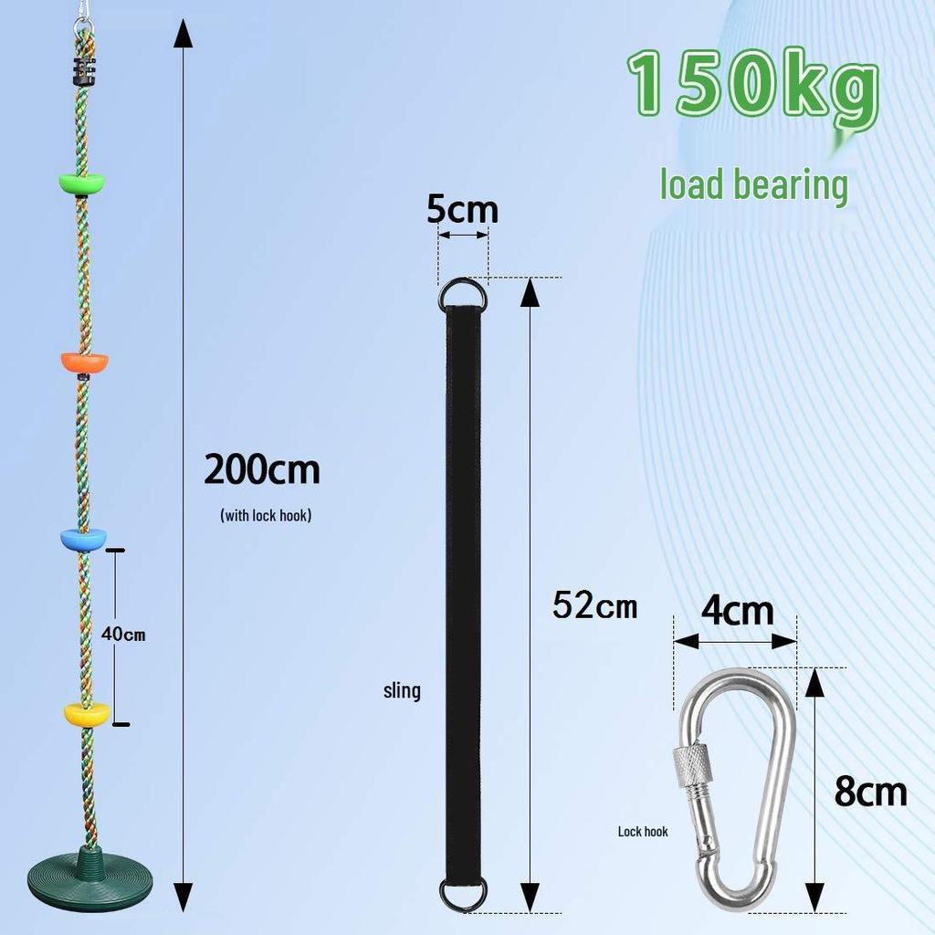 Large Children's Disc Swing with Climbing Rope - Sensory Training Playground Toy for Kindergartens