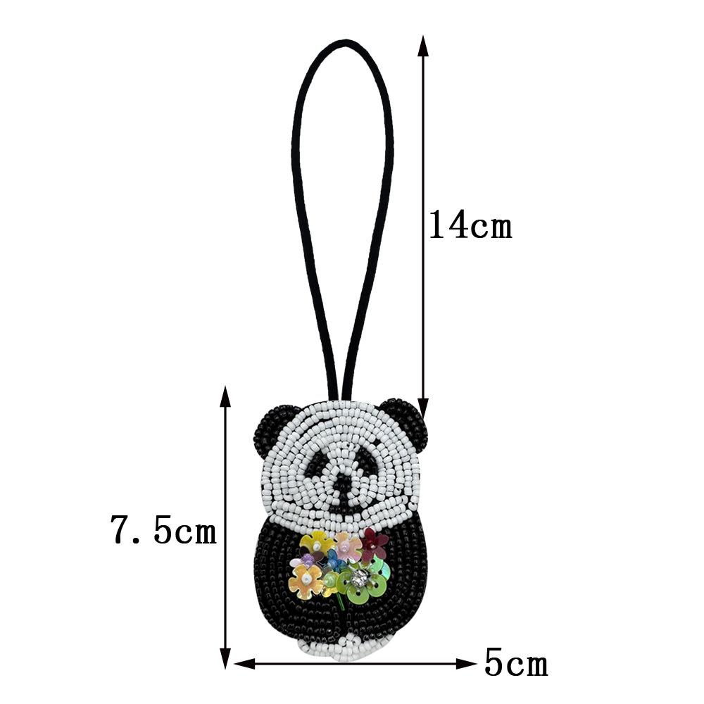 Handmade Rabbit Flower Heart Beaded Patch Key Chain Bag Charming Pendant Hang Lanyard Decoration Diy Clothing Applique Patches