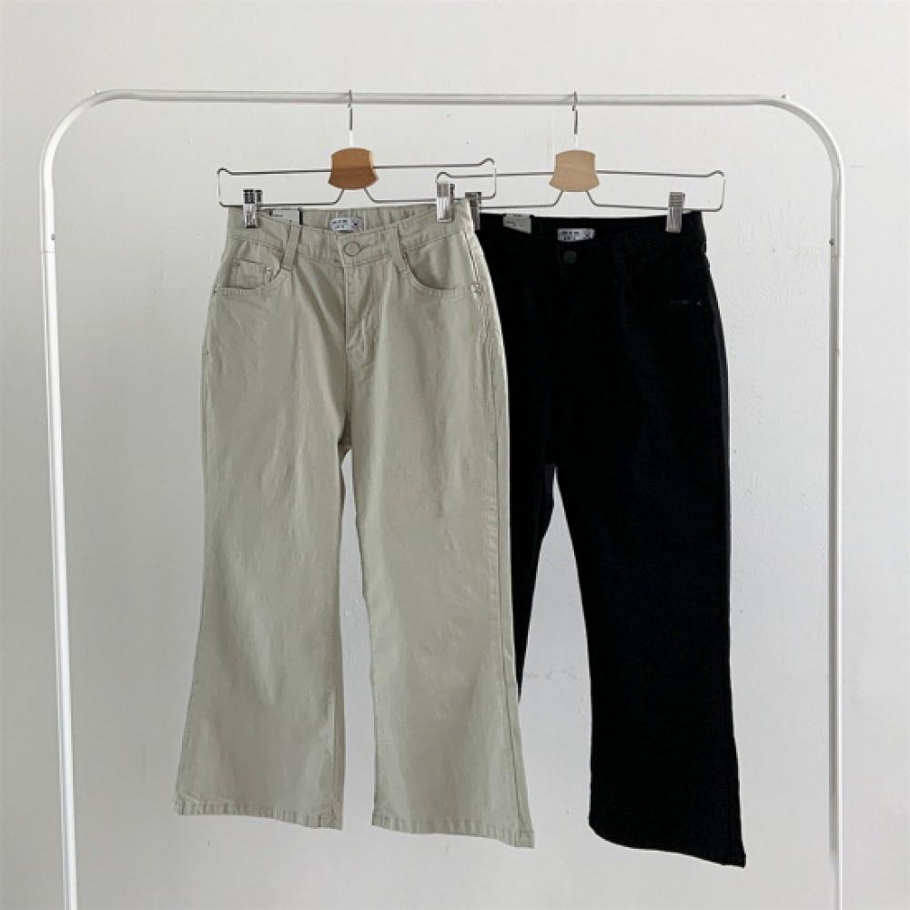 New Arrivals Open Run Women Cotton Spandex 7 8 Semi Bootcut Pants
