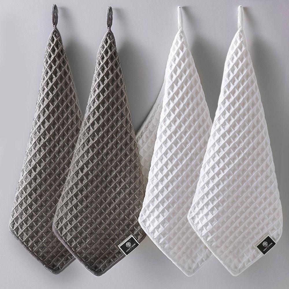 Waffle Pattern Cleaning Cloth Microfiber Fiber Dishcloth High Performance Kitchen Towel  Kitchen