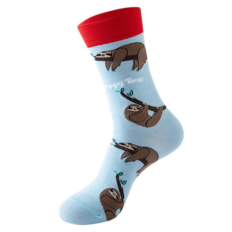 Stylish Mid-Calf Socks With Animal Print Dog Cat Design Men Women Cotton Blend Comfortable Casual