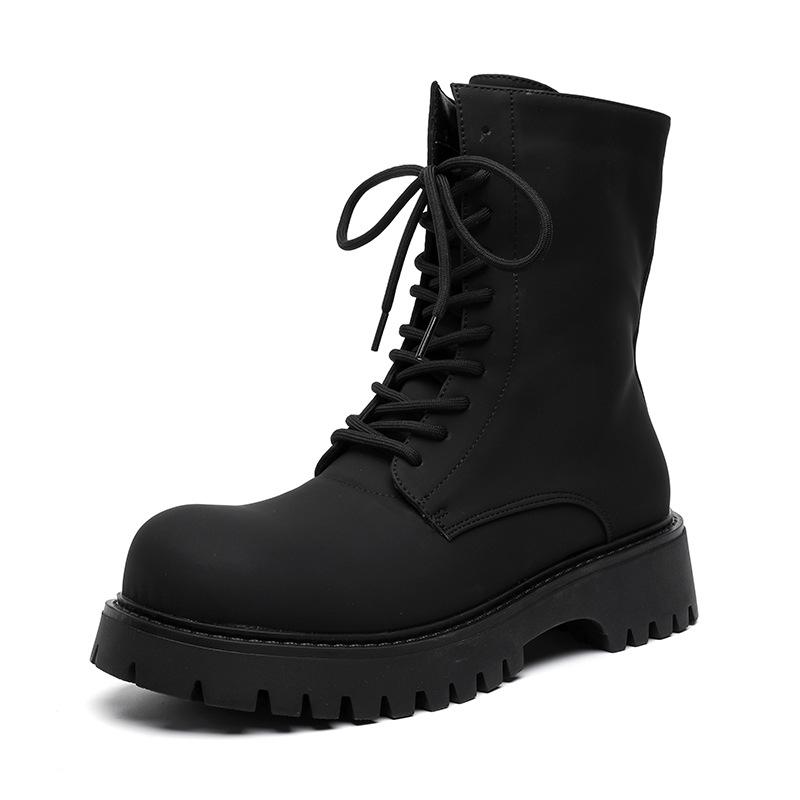 

Ботинки Martin с большой головкой, мужские, с толстой подошвой, увеличивающие рост, универсальные, локомотивные, ботинки Дерби с большой головкой, карбонового черного цвета 66684-R 38 чёрный