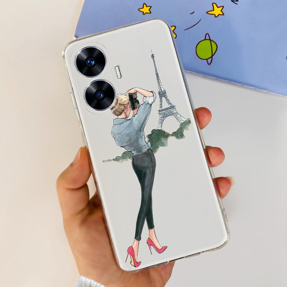 For Realme C55 4G Case RMX3710 Colorful Painted Cover Soft Slim Fundas Phone Case For Realme C55 C55 RealmeC55 Back Cover Bumper