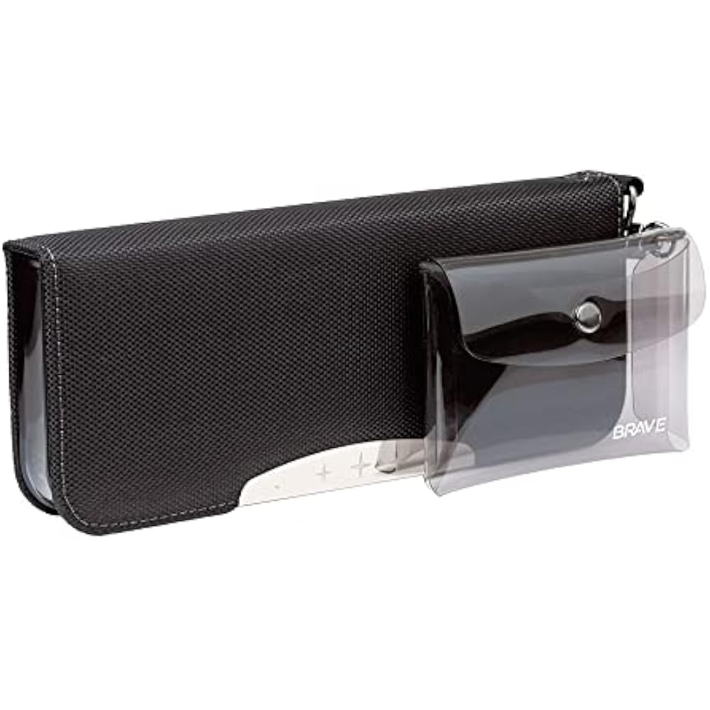 Brave Allock Sonic Pencil Case with Double Sided Slim Clear Pouch Black FD-5670-D