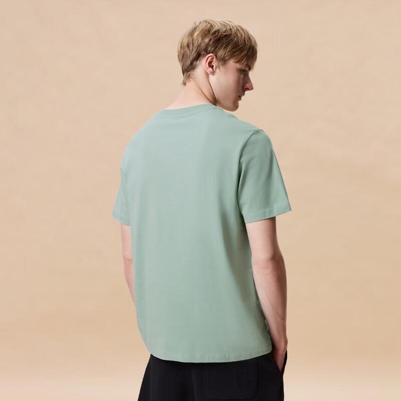 JACK&JONES Men's Letter Embroidered Short Sleeve Round Neck T-Shirt