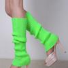 Winter Warm Knitted Leg Warmers Loose Style Lady Boot Knee Stockings Leggings Warm Boots Leg Punk Solid Black Cool Long Socks