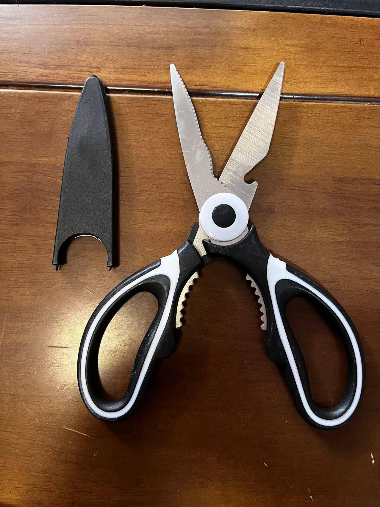 

Food Grade Stainless Steel Kitchen Scissors and Walnut Cracker for Meat and Chicken Bones