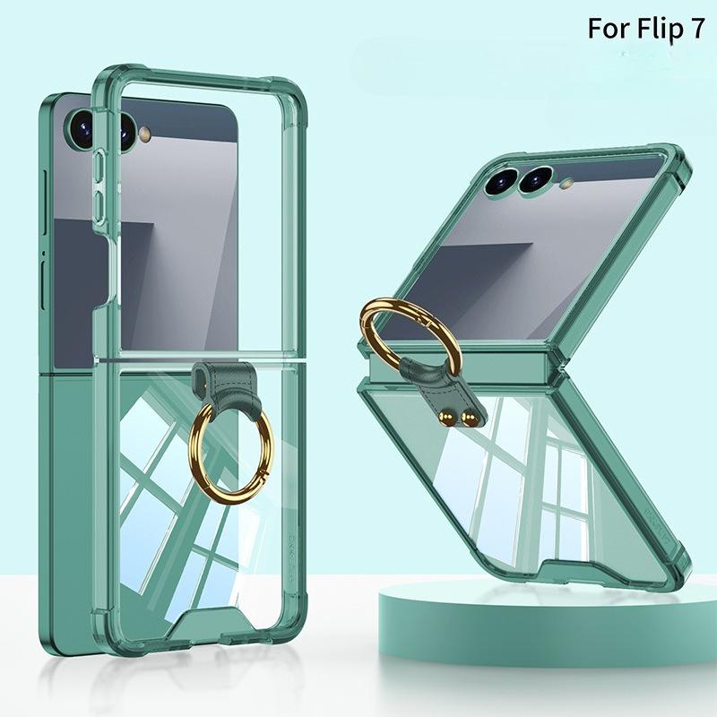 Case for Samsung Galaxy Z Flip 7 with Hinge Protection and Ring Holder