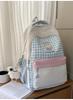 Schoolbag Foreign Soft Girl Girl Backpack Ins Japanese Cute Primary School Schoolbag Travel Plaid Cartoon Backpack