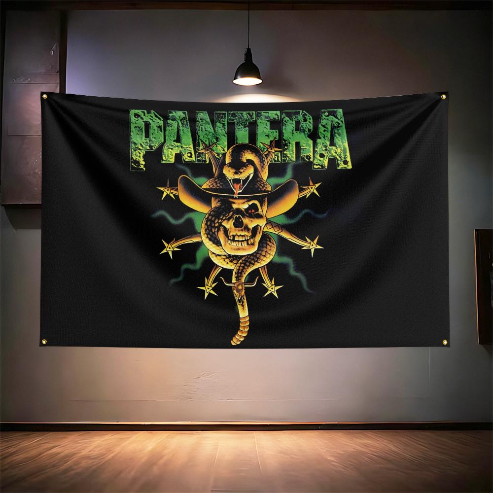Rock Music Flag 3x5ft For Pantera Band Fans Banner Hd Print Brass Grommet Garage Bedroom Living Room Dorm Wall Decor Tapestry