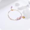 Natural Crystal Bracelet Women'S Round Beads 8Mm Beads Beaded Purple Lithium Moonstone Bracelet Diy Jewelry