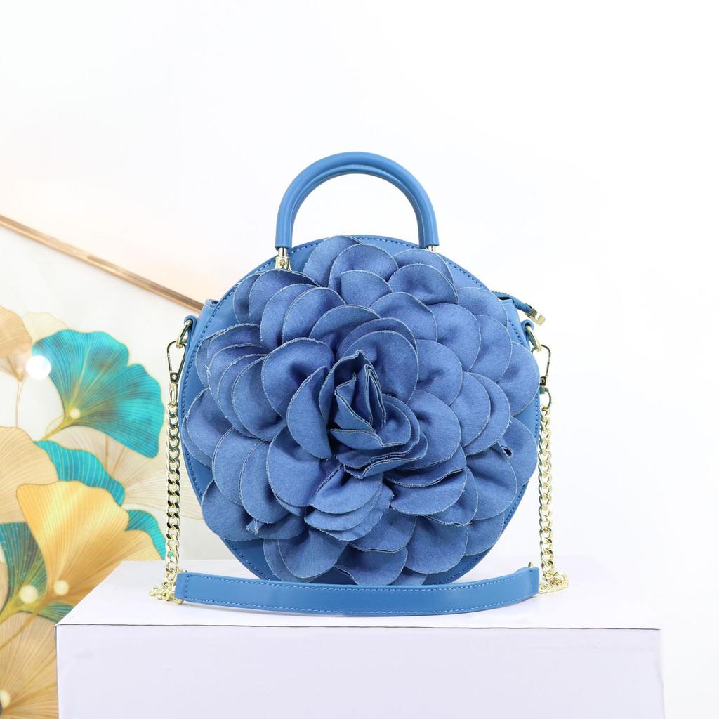 Women'S Handbag Luxury Round Flower Shoulder Bag