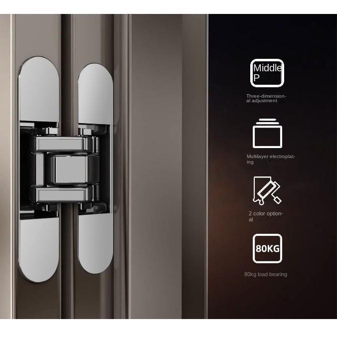 Three-Dimensional Adjustable Concealed Door Hinge for Hidden and Folding Doors