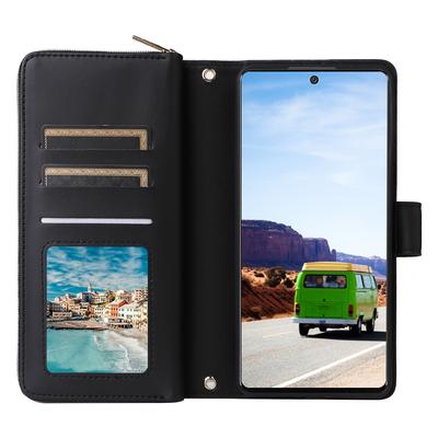 R20 For Samsung Galaxy A53 5G Case Zipper Leather Phone Cover with 9 Card Slots