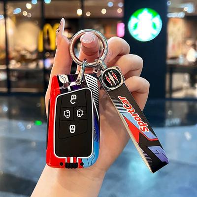 For Vw For Volkswagen Tiguan Mk2 Magotan Passat B8 Cc For Skoda Superb A7 Racing Style Metal Car Key Case Fob Cover Accessories