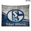 FC Schalke 04 Benutzerdefinierter Name Wandteppich Ästhetischer Wandbehang Bedruckte Stoffdecke Dekorative Wandteppiche für Schlafzimmer Wohnzimmer Heimdekoration