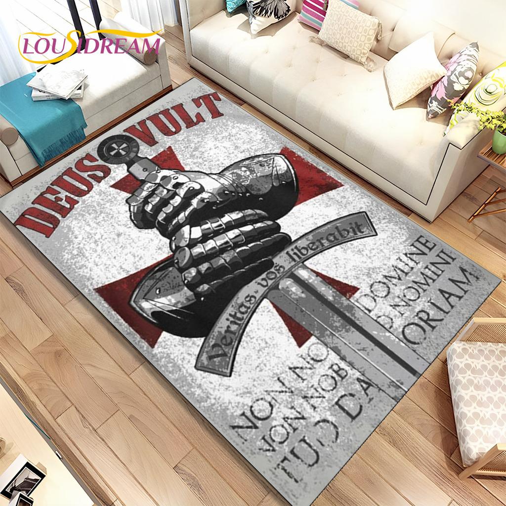 Cavalier Knight Templar Crusaders Games Area Rug,Carpet Rug for Home Living Room Bedroom Sofa Doormat Decor,Non-slip Floor Mat