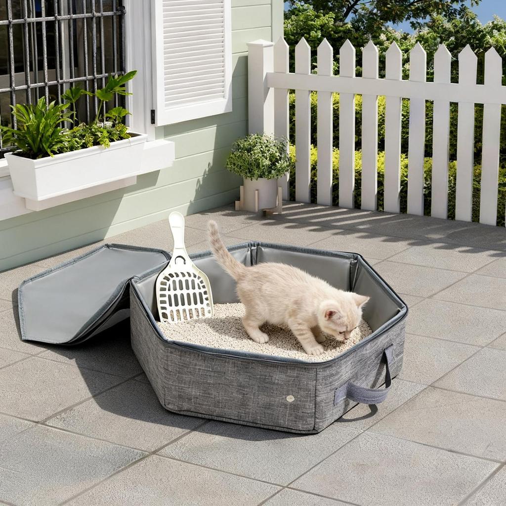 Portable Folding Travel Pet Litter Box Dog Toilet Tray Folding Cat Litter Potty Waterproof Outdoor Foldable Cat Litter Box